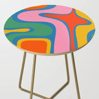 Copacetic Colourful Retro Abstract Pattern in Rainbow Pop Colours Side Table Gallery Image 2