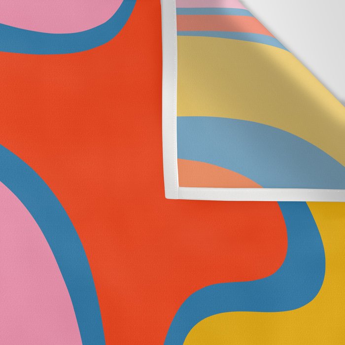 Copacetic Colourful Retro Abstract Pattern in Rainbow Pop Colours Wall Tapestry Gallery Image 3