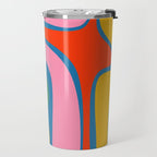 Copacetic Colourful Retro Abstract Pattern in Rainbow Pop Colours Travel Mug Gallery Image 2