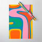 Copacetic Colourful Retro Abstract Pattern in Rainbow Pop Colours Wrapping Paper Gallery Image 1