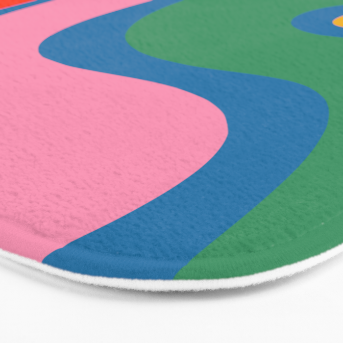 Copacetic Colourful Retro Abstract Pattern in Rainbow Pop Colours Bath Mat Gallery Image 3