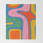 Copacetic Colourful Retro Abstract Pattern in Rainbow Pop Colours Throw Blanket Gallery Image 2
