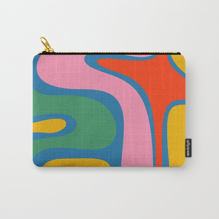 Copacetic Colourful Retro Abstract Pattern in Rainbow Pop Colours Carry All Pouch Gallery Image 1