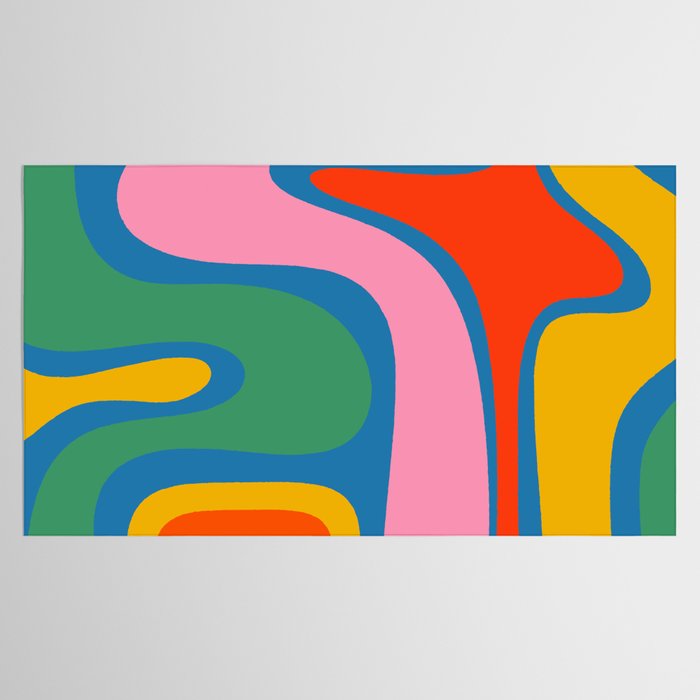 Copacetic Colourful Retro Abstract Pattern in Rainbow Pop Colours Tablecloth Gallery Image 2