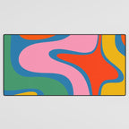 Copacetic Colourful Retro Abstract Pattern in Rainbow Pop Colours Desk Mat Gallery Image 3