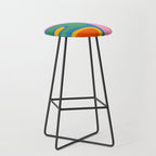Copacetic Colourful Retro Abstract Pattern in Rainbow Pop Colours Stool Gallery Image 1