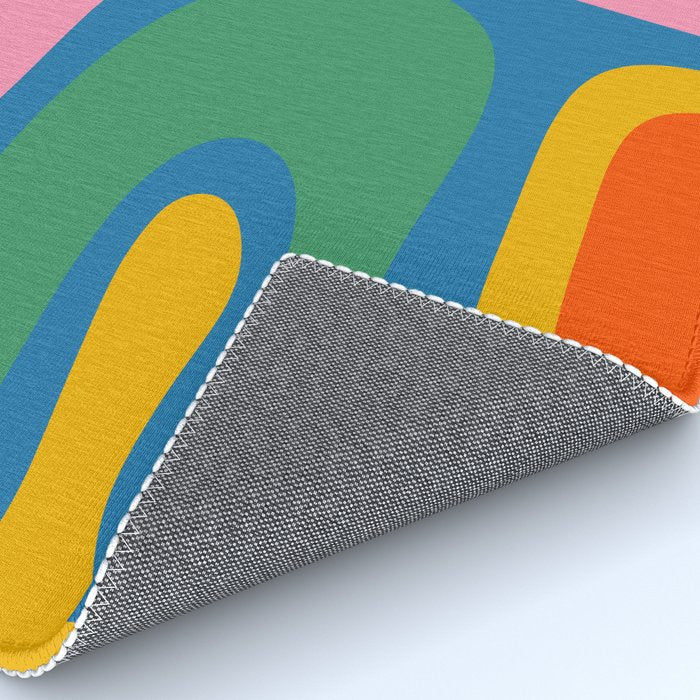 Copacetic Colourful Retro Abstract Pattern in Rainbow Pop Colours Rug Gallery Image 4