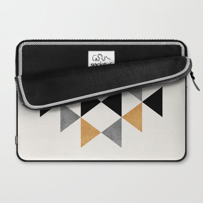 Aztec Graphic - Gold Gray Laptop Sleeve Gallery Image 2