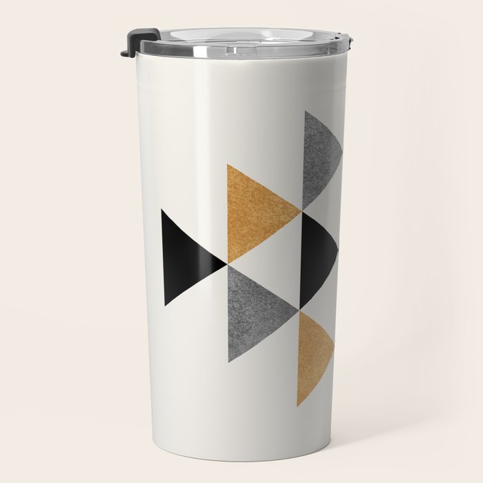 Aztec Graphic - Gold Gray Travel Mug Gallery Image 3