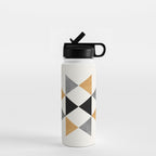 Aztec Graphic - Gold Gray Water Bottle Gallery Image 1