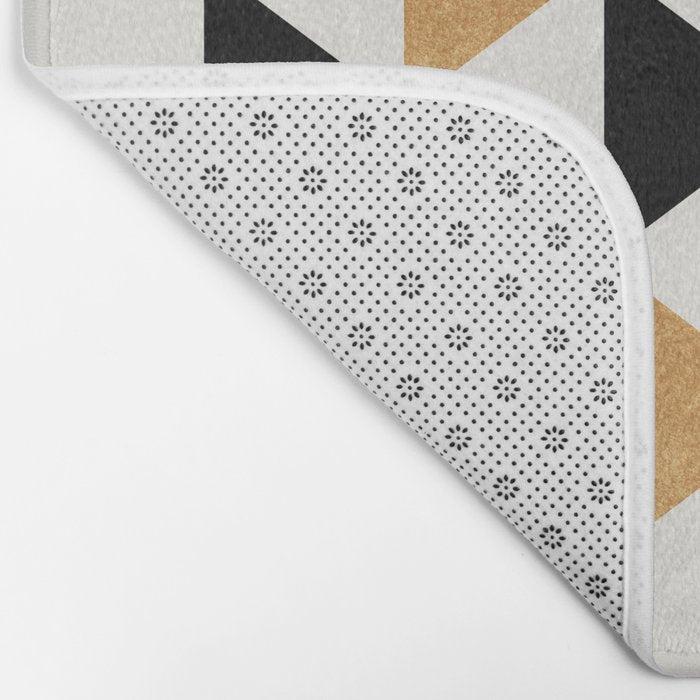 Aztec Graphic - Gold Gray Bath Mat Gallery Image 2