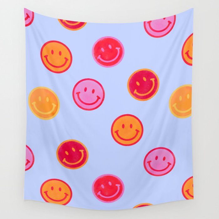 Smiling faces pattern no2 Wall Tapestry Gallery Image 4