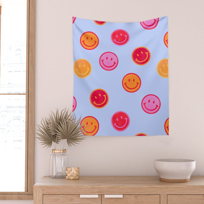 Smiling faces pattern no2 Wall Tapestry Gallery Image 2