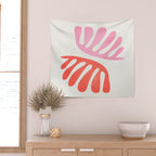 Peach & Orange: Wild Leaf | Matisse Foliage Paper Cutouts 03 Wall Tapestry Gallery Image 2