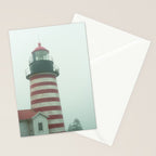 maine lighthouse - nautical coastal photograph Stationery Card Gallery Image 2