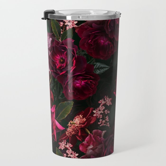 Vintage & Shabby Chic - Night Botanical Flower Roses Garden Travel Mug Gallery Image 3