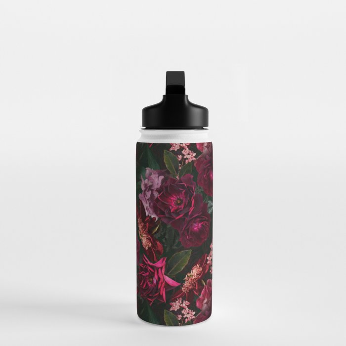 Vintage & Shabby Chic - Night Botanical Flower Roses Garden Water Bottle Gallery Image 3