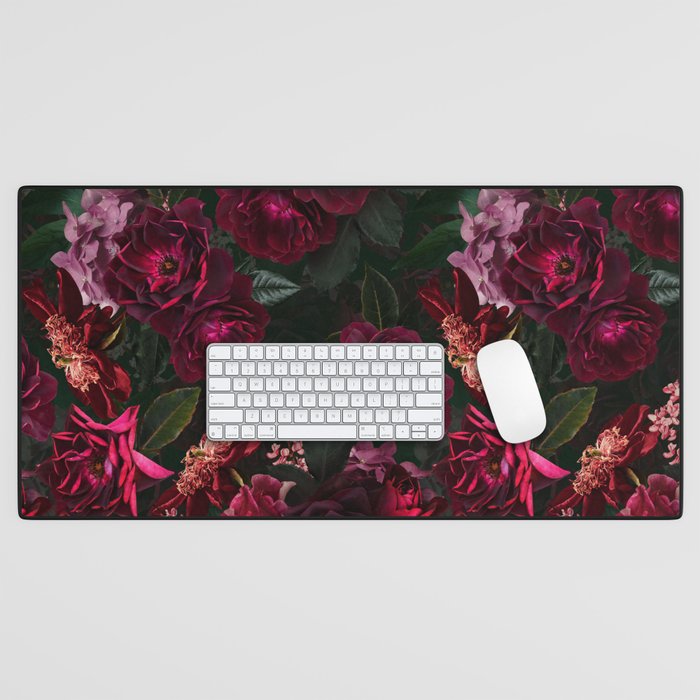 Vintage & Shabby Chic - Night Botanical Flower Roses Garden Desk Mat Gallery Image 1