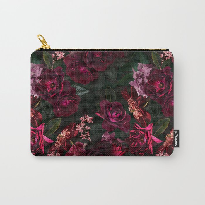 Vintage & Shabby Chic - Night Botanical Flower Roses Garden Carry All Pouch Gallery Image 1