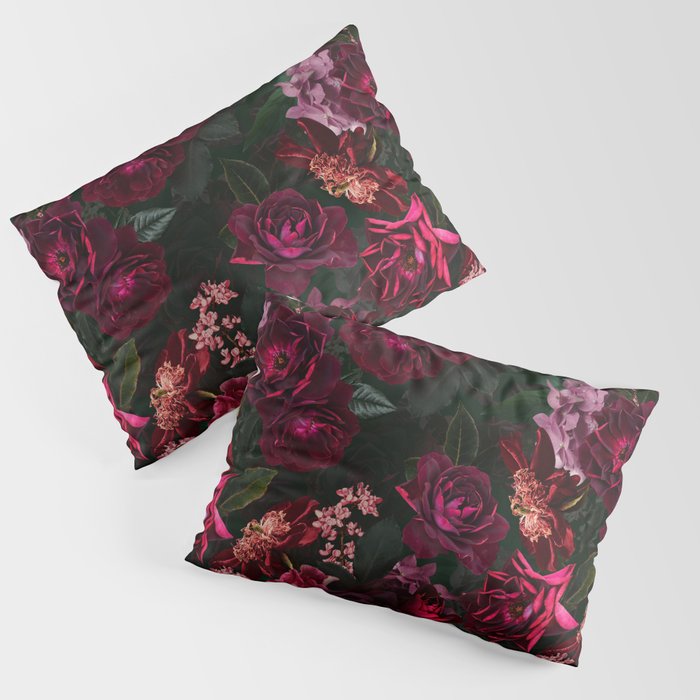 Vintage & Shabby Chic - Night Botanical Flower Roses Garden Pillow Sham Gallery Image 3