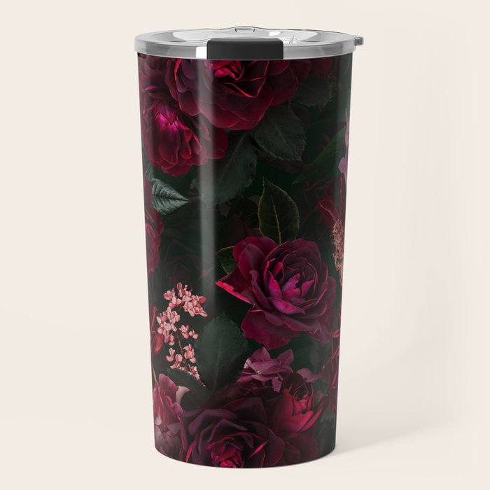 Vintage & Shabby Chic - Night Botanical Flower Roses Garden Travel Mug Gallery Image 1