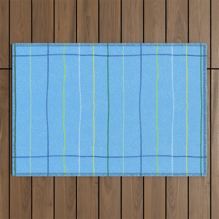 Textured Picnic Pattern in Sky Blue Outdoor Rug Gallery Image 1