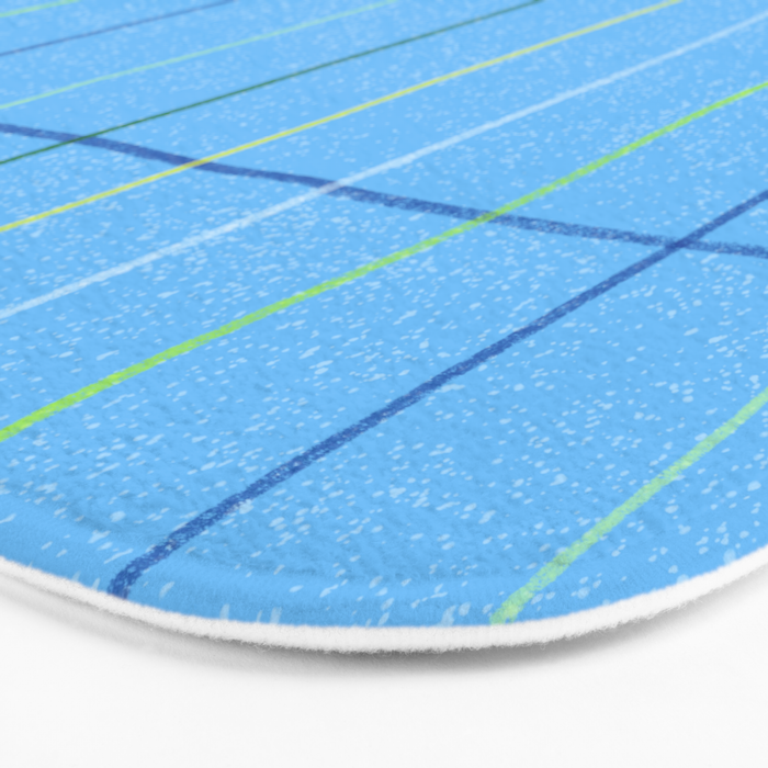 Textured Picnic Pattern in Sky Blue Bath Mat Gallery Image 3