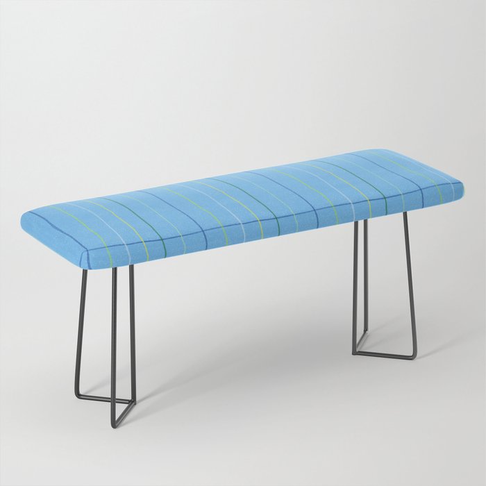 Textured Picnic Pattern in Sky Blue Bench Gallery Image 1