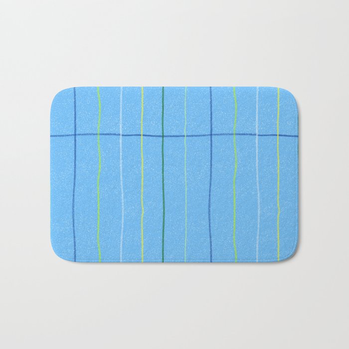 Textured Picnic Pattern in Sky Blue Bath Mat Gallery Image 1