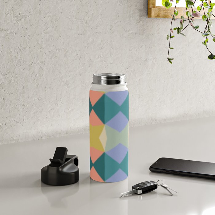  Mid-century Modern Geometric Pattern Water Bottle Gallery Image 4