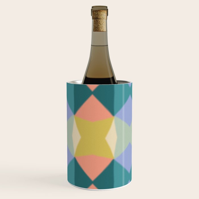  Mid-century Modern Geometric Pattern Wine Chiller Gallery Image 3