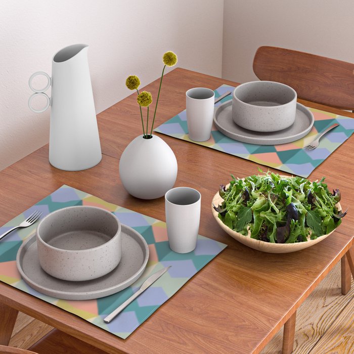  Mid-century Modern Geometric Pattern Placemat Gallery Image 2