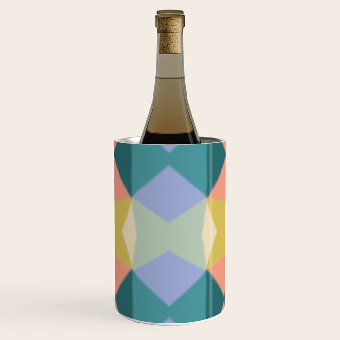  Mid-century Modern Geometric Pattern Wine Chiller Gallery Image 1