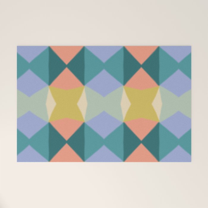  Mid-century Modern Geometric Pattern Welcome Mat Gallery Image 1