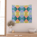  Mid-century Modern Geometric Pattern Wall Tapestry Gallery Image 2