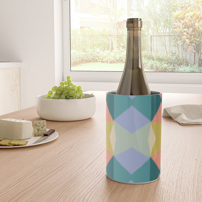  Mid-century Modern Geometric Pattern Wine Chiller Gallery Image 4