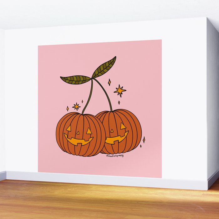 Pumpkin Cherries Wall Mural Gallery Image 2