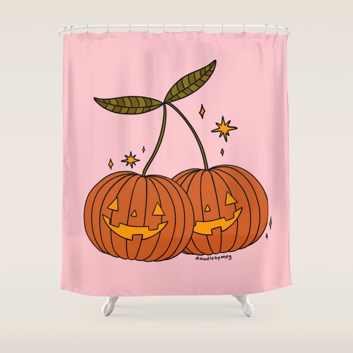 Pumpkin Cherries Shower Curtain Gallery Image 1
