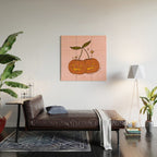 Pumpkin Cherries Wood Wall Art Gallery Image 2