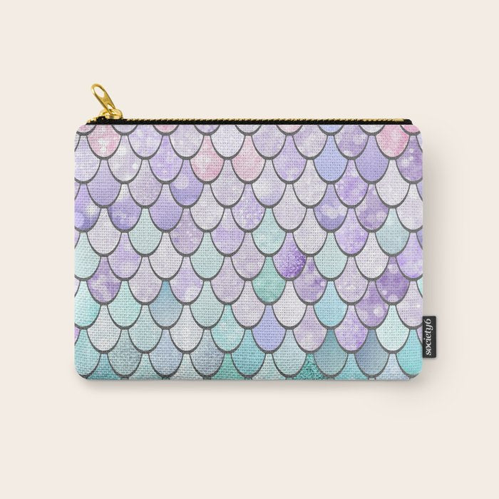 Mermaid Pastel Pink Purple Aqua Teal Carry All Pouch Gallery Image 1