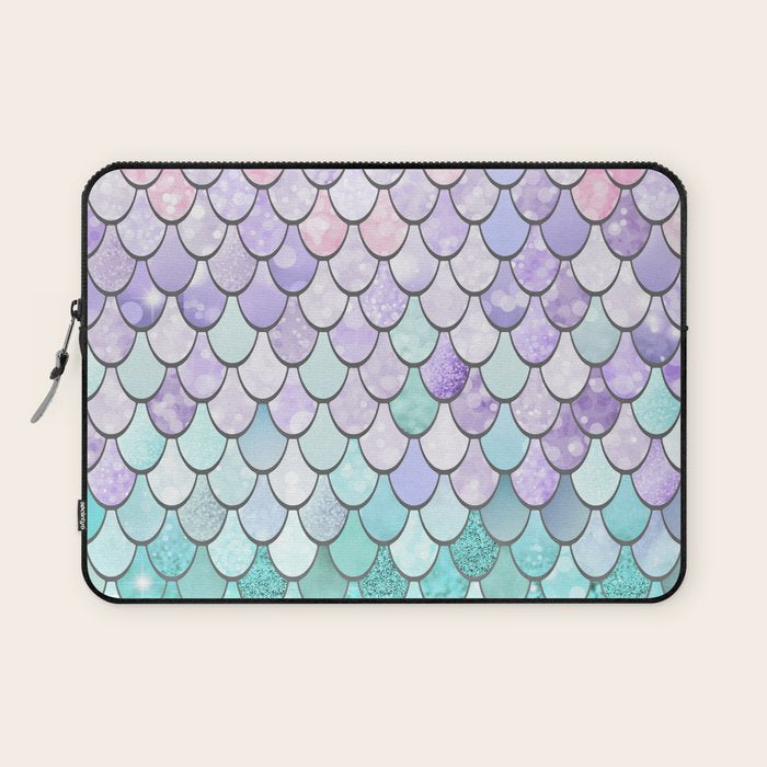 Mermaid Pastel Pink Purple Aqua Teal Laptop Sleeve Gallery Image 1