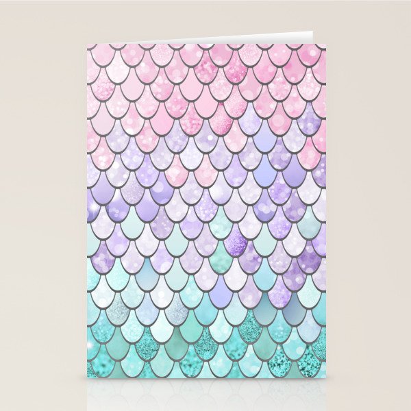 Mermaid Pastel Pink Purple Aqua Teal Stationery Card Gallery Image 2