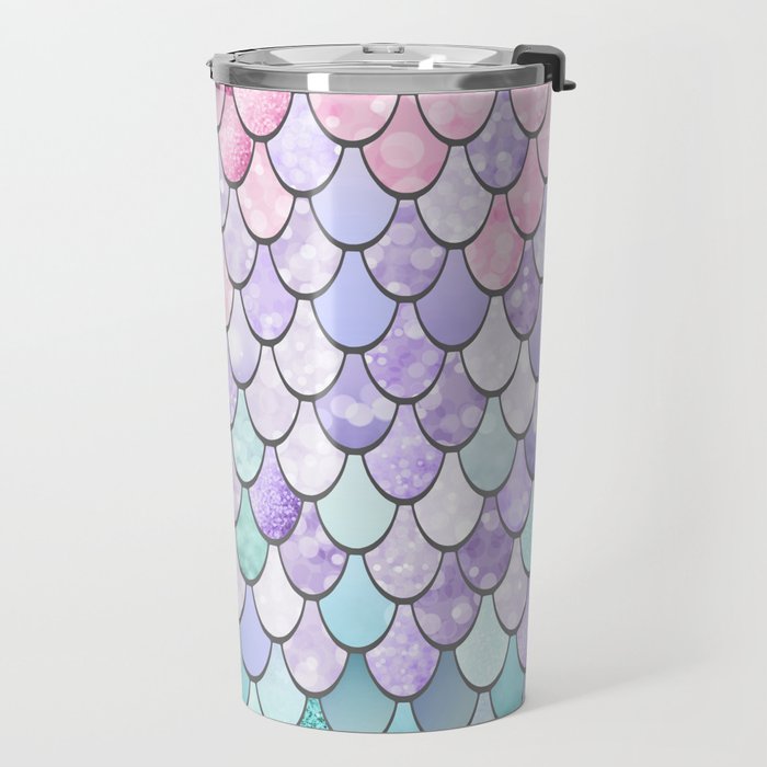Mermaid Pastel Pink Purple Aqua Teal Travel Mug Gallery Image 2
