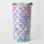 Mermaid Pastel Pink Purple Aqua Teal Travel Mug Gallery Image 2