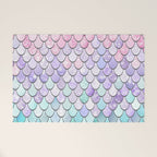 Mermaid Pastel Pink Purple Aqua Teal Welcome Mat Gallery Image 1