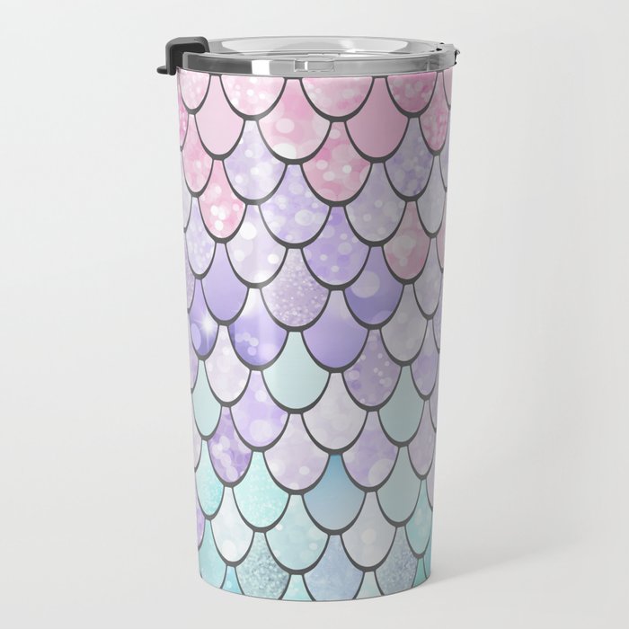 Mermaid Pastel Pink Purple Aqua Teal Travel Mug Gallery Image 3