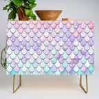 Mermaid Pastel Pink Purple Aqua Teal Credenza Gallery Image 1