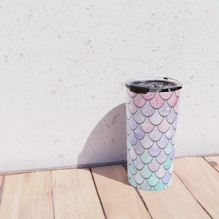 Mermaid Pastel Pink Purple Aqua Teal Travel Mug Gallery Image 4