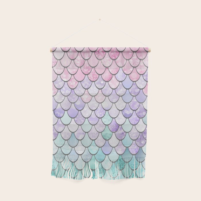 Mermaid Pastel Pink Purple Aqua Teal Wall Hanging Gallery Image 1