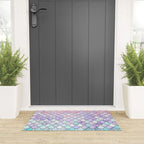Mermaid Pastel Pink Purple Aqua Teal Welcome Mat Gallery Image 3